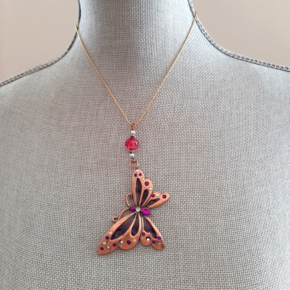 Butterfly Bronze Necklace
